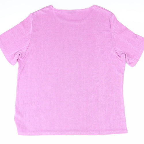 Damart Women’s Pink Short Sleeve Crew Neck Basic T-Shirt Size L