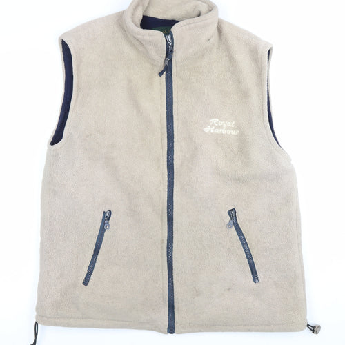 Royal Harbour Men’s Beige Fleece Waistcoat Bodywarmer Size S