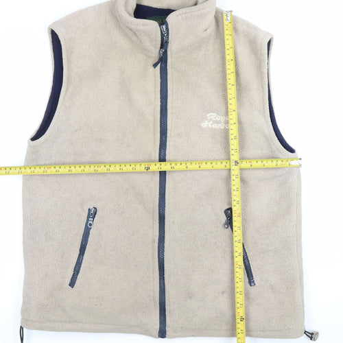 Royal Harbour Men’s Beige Fleece Waistcoat Bodywarmer Size S