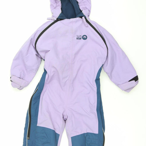 Spotty Otter Unisex Toddler Purple & Blue Snowsuit Age 4 Ski Hooded