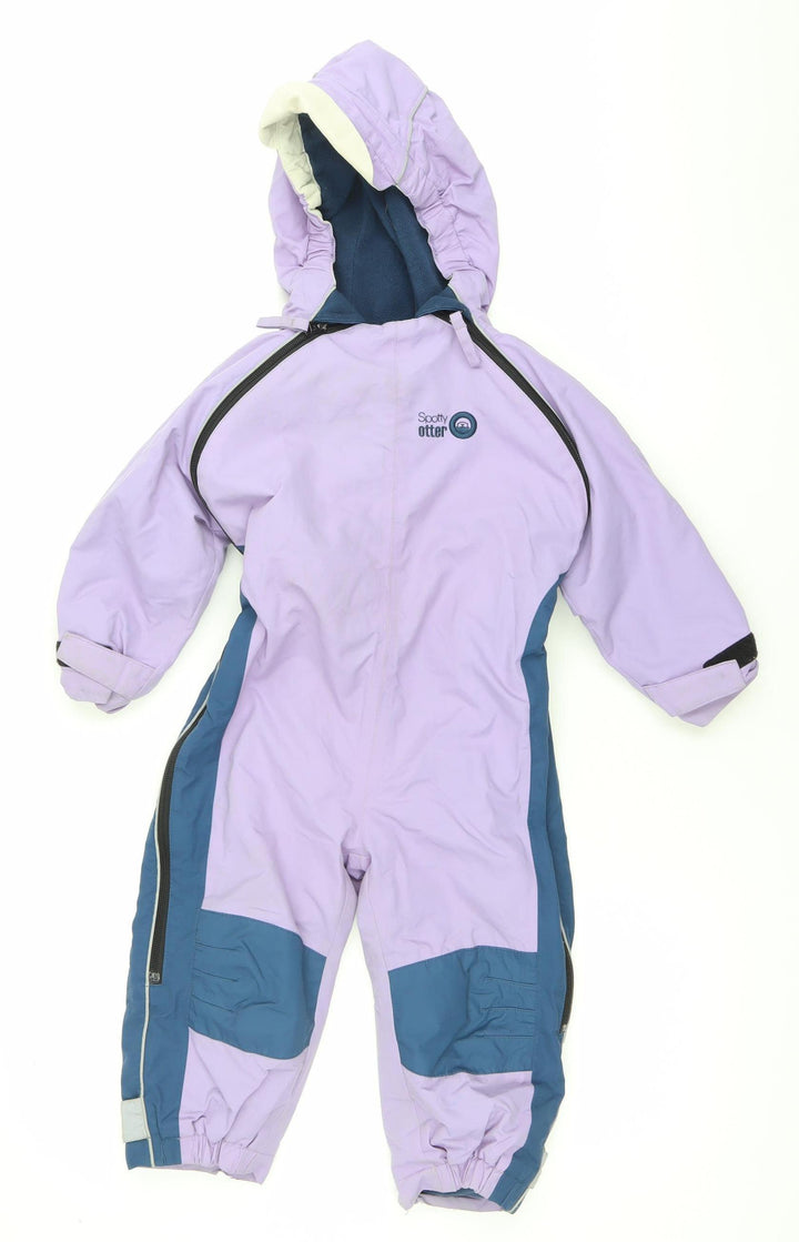 Spotty Otter Unisex Toddler Purple & Blue Snowsuit Age 4 Ski Hooded