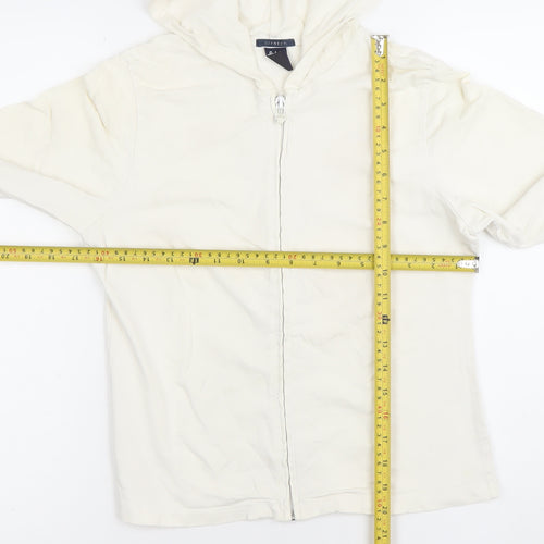 GAP Womens White 2XL Full Zip Hoodie Cotton Stretch Casual