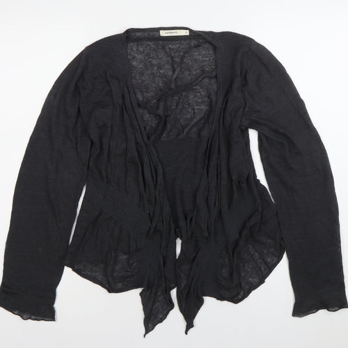 Sandwich Womens Black Linen Viscose Open Cardigan Size S