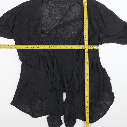 Sandwich Womens Black Linen Viscose Open Cardigan Size S