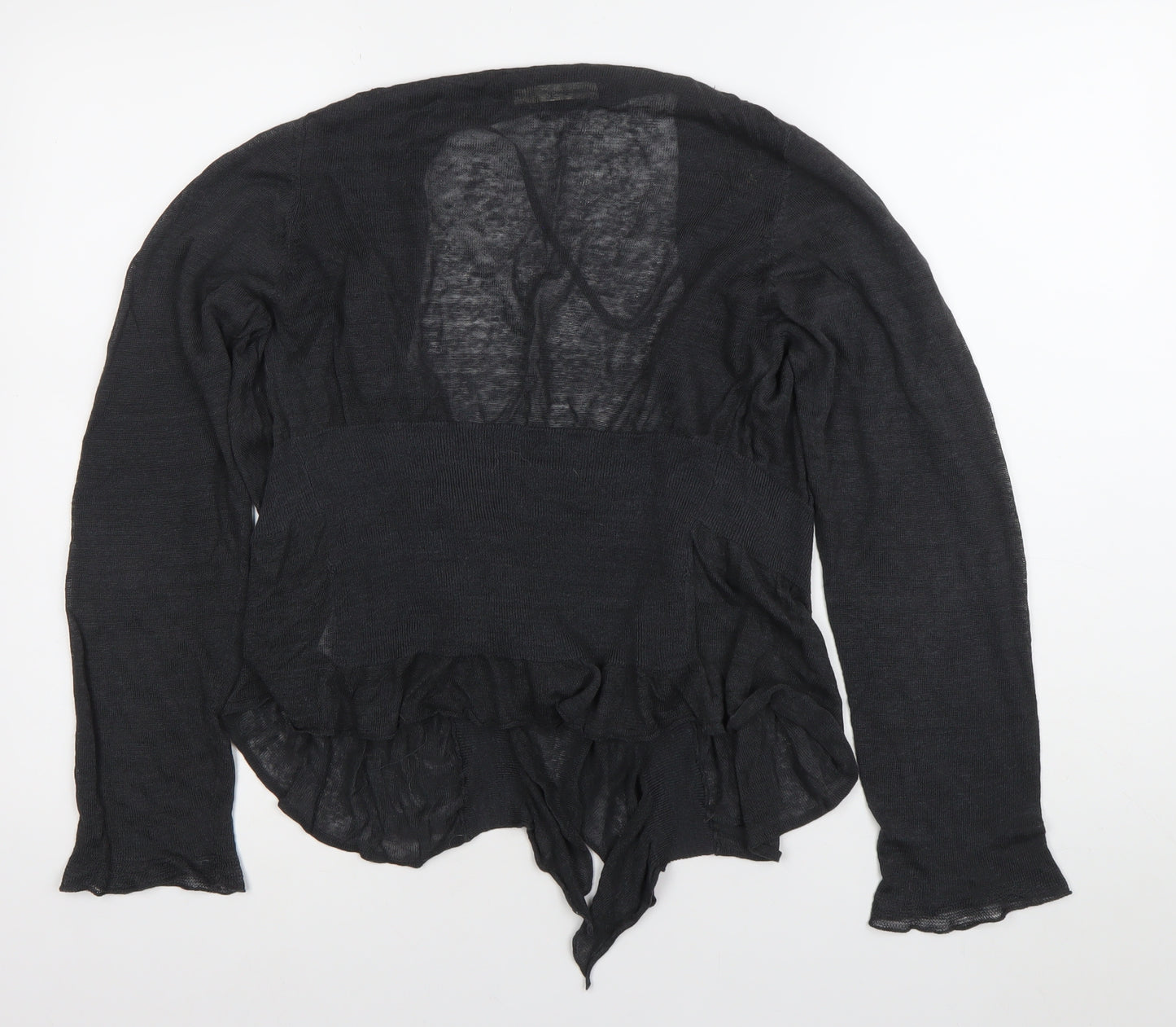 Sandwich Womens Black Linen Viscose Open Cardigan Size S