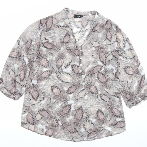 Wallis Women’s Multicoloured Paisley 3/4 Sleeve Blouse Size 14