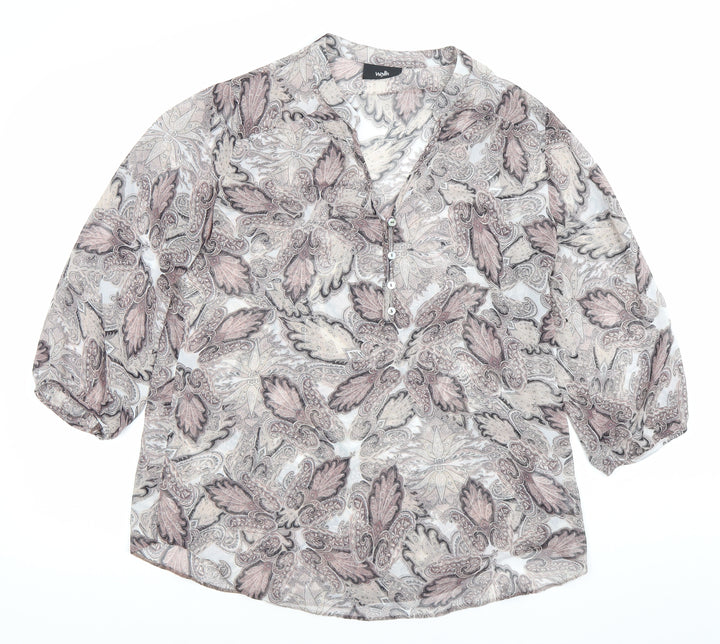 Wallis Women’s Multicoloured Paisley 3/4 Sleeve Blouse Size 14