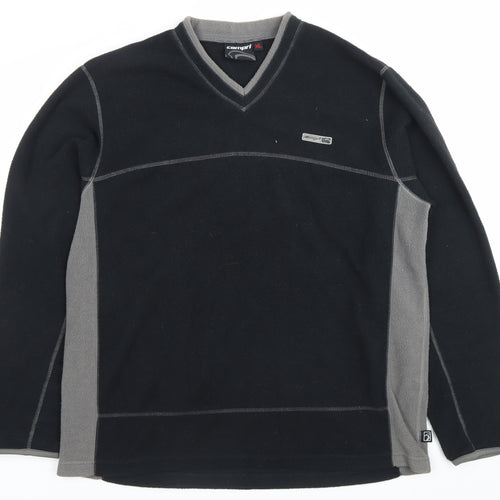 Campri Men’s Black XL Fleece Pullover Sweatshirt V-Neck Outdoor