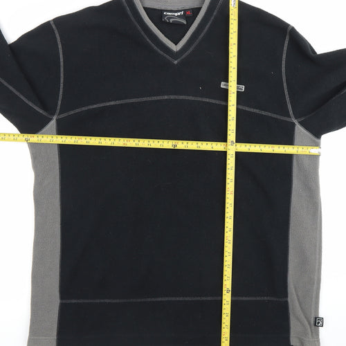 Campri Men’s Black XL Fleece Pullover Sweatshirt V-Neck Outdoor