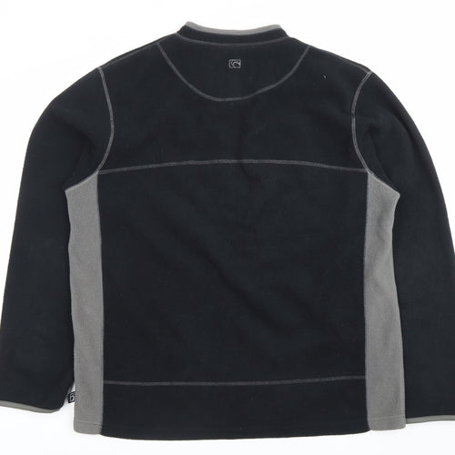 Campri Men’s Black XL Fleece Pullover Sweatshirt V-Neck Outdoor