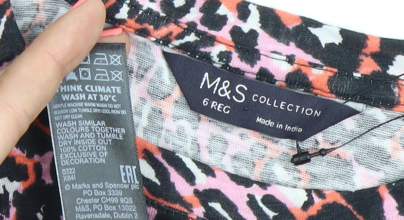 Marks and Spencer Womens Multicoloured Size 6 A-Line Midi Dress