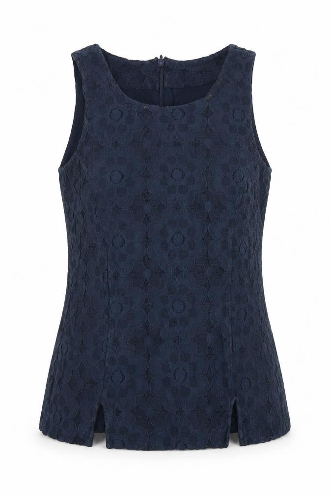 Banana Republic Womens Blue Lace Sleeveless Blouse Size 12
