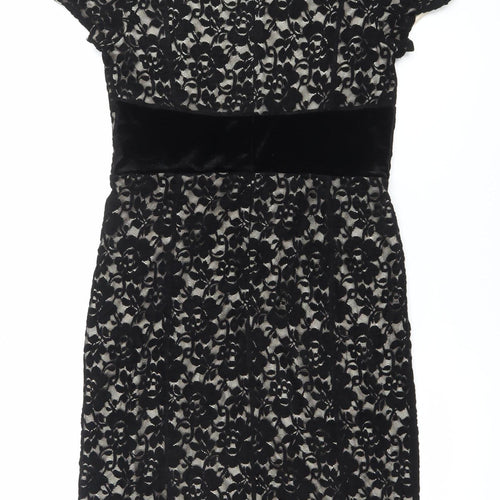 Laura Ashley Women’s Black Lace Sheath Dress UK 10 Formal Party Wedding