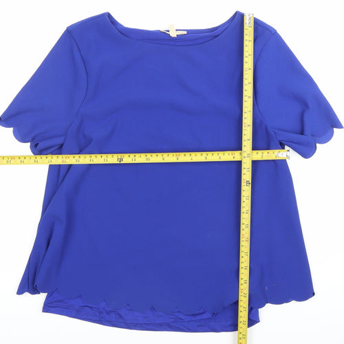 Phase Eight Women’s Blue Size 10 Tunic Blouse Scallop Hem