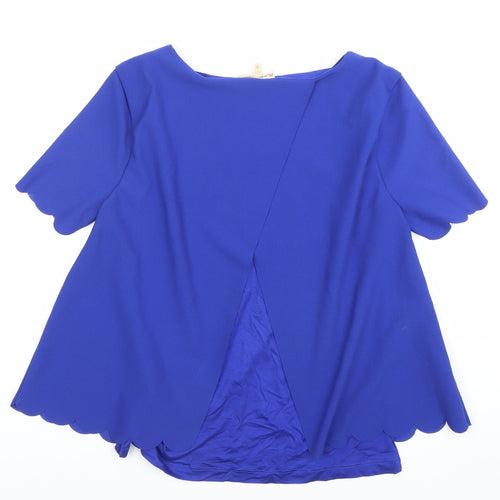 Phase Eight Women’s Blue Size 10 Tunic Blouse Scallop Hem