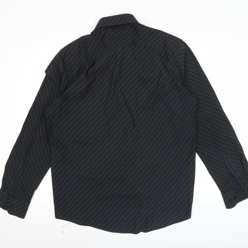 Taylor & Reece Men’s Black Striped Long Sleeve Button-Up Shirt Size 16