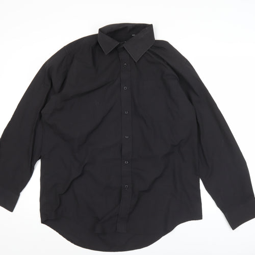 Hutson Harbour Men’s Black 16.5/42 Long Sleeve Button-Up Shirt