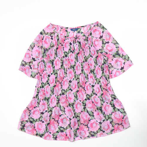 Cotton Traders Womens Multicoloured Floral Tunic Blouse Size 10