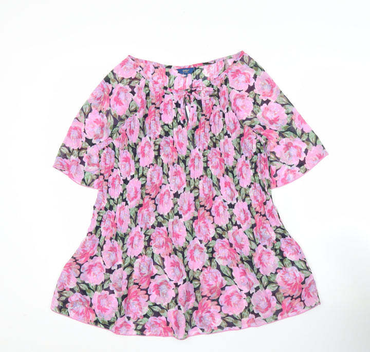 Cotton Traders Womens Multicoloured Floral Tunic Blouse Size 10