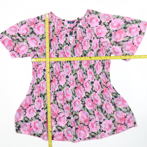Cotton Traders Womens Multicoloured Floral Tunic Blouse Size 10