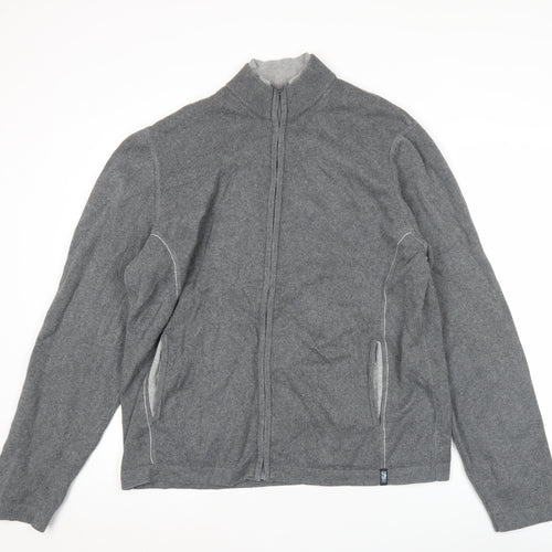 Marks and Spencer Men’s Grey XL 44-46" Cotton Zip Knit Jacket