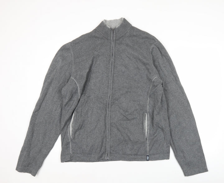 Marks and Spencer Men’s Grey XL 44-46" Cotton Zip Knit Jacket