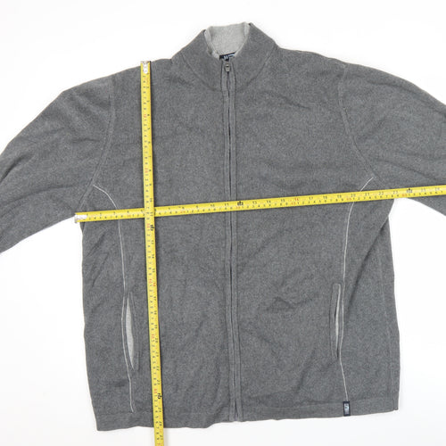 Marks and Spencer Men’s Grey XL 44-46" Cotton Zip Knit Jacket