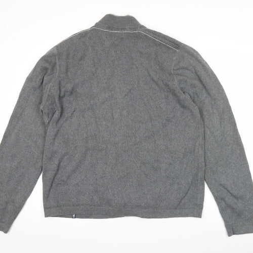 Marks and Spencer Men’s Grey XL 44-46" Cotton Zip Knit Jacket