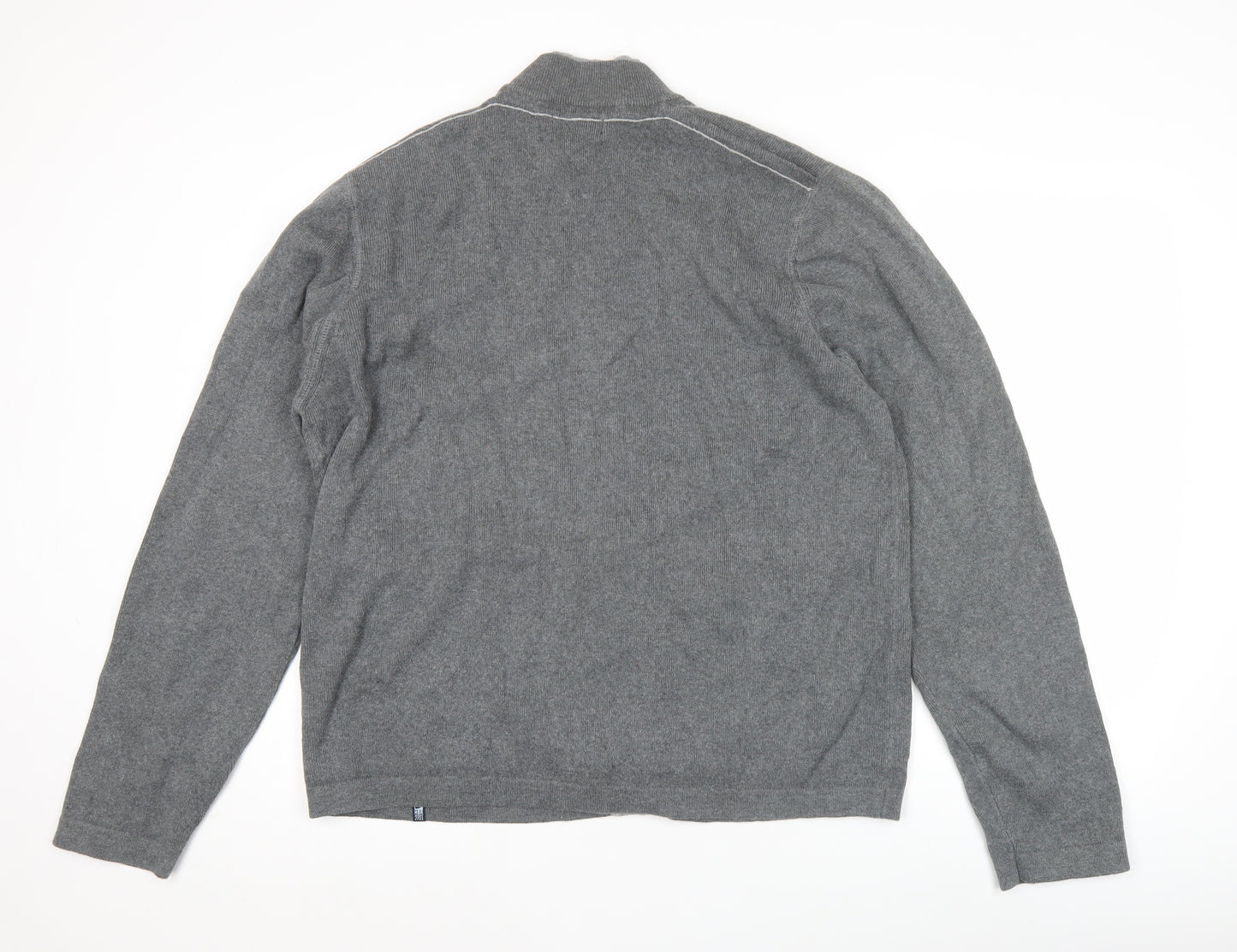 Marks and Spencer Men’s Grey XL 44-46" Cotton Zip Knit Jacket