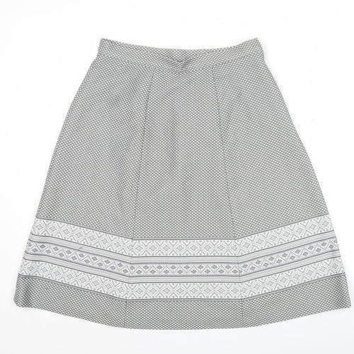 Marks and Spencer Women’s Grey A-Line Skirt Size 16 Polyester Knee Length Retro