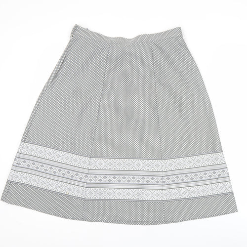 Marks and Spencer Women’s Grey A-Line Skirt Size 16 Polyester Knee Length Retro