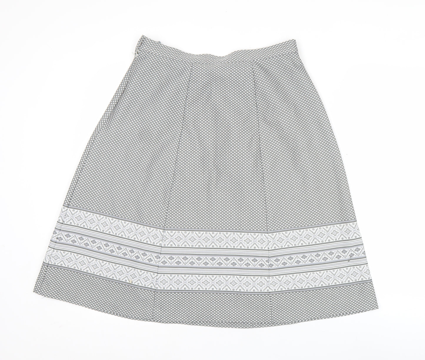 Marks and Spencer Women’s Grey A-Line Skirt Size 16 Polyester Knee Length Retro