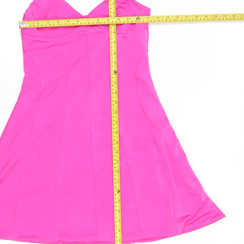 Oh Polly Women’s Pink Slip Dress Size 12 Sleeveless V-Neck Party