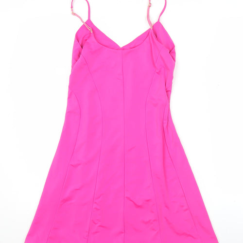 Oh Polly Women’s Pink Slip Dress Size 12 Sleeveless V-Neck Party