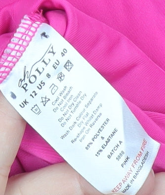 Oh Polly Women’s Pink Slip Dress Size 12 Sleeveless V-Neck Party