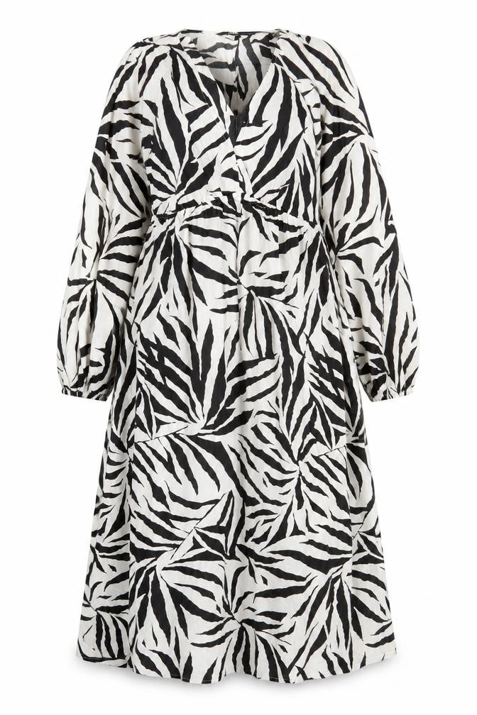 Marks and Spencer Women’s Black White Zebra Midi Shift Dress Size 12