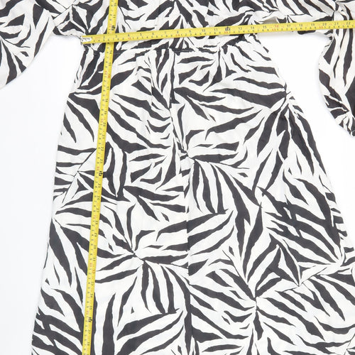 Marks and Spencer Women’s Black White Zebra Midi Shift Dress Size 12