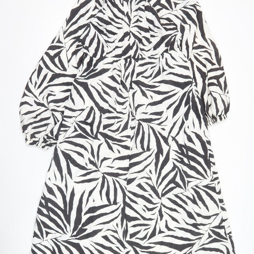 Marks and Spencer Women’s Black White Zebra Midi Shift Dress Size 12