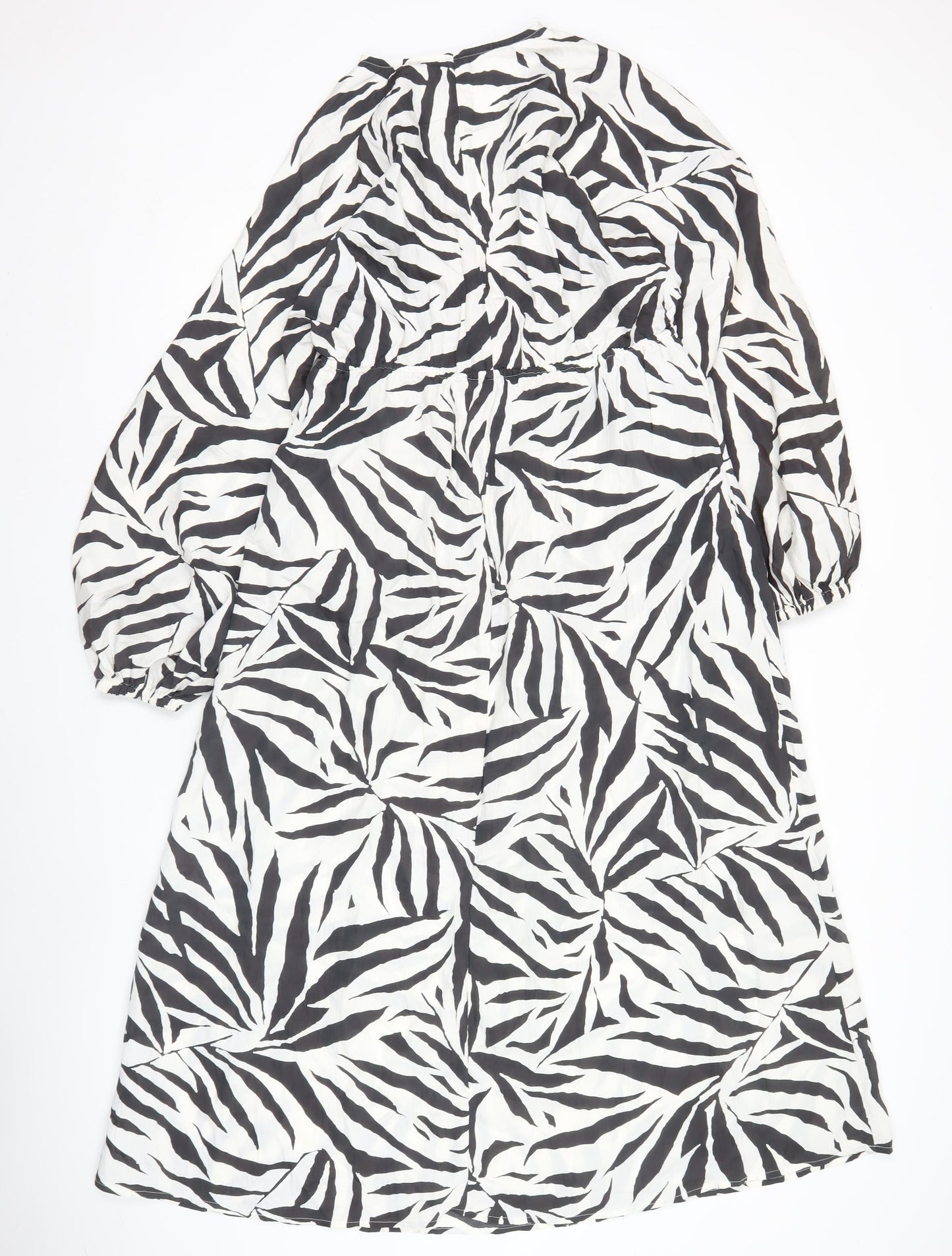Marks and Spencer Women’s Black White Zebra Midi Shift Dress Size 12