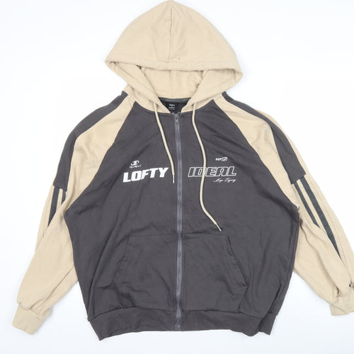 Dazy x StarSeries Men’s Beige Black Full Zip Hoodie M