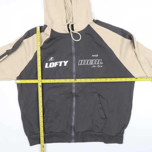 Dazy x StarSeries Men’s Beige Black Full Zip Hoodie M