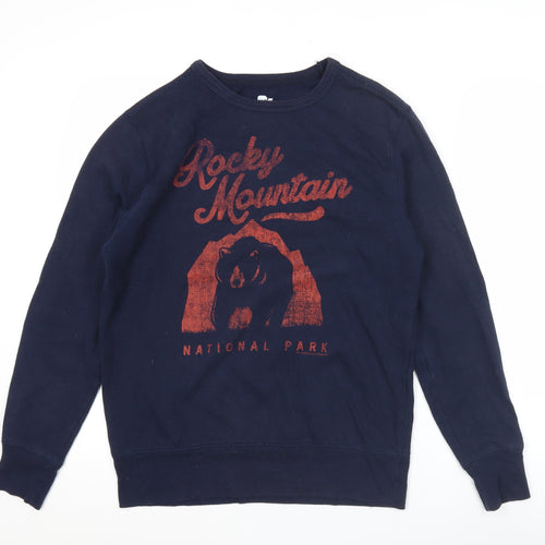 Creative Action Network Men’s Blue Small Pullover Sweatshirt Rocky Mountain