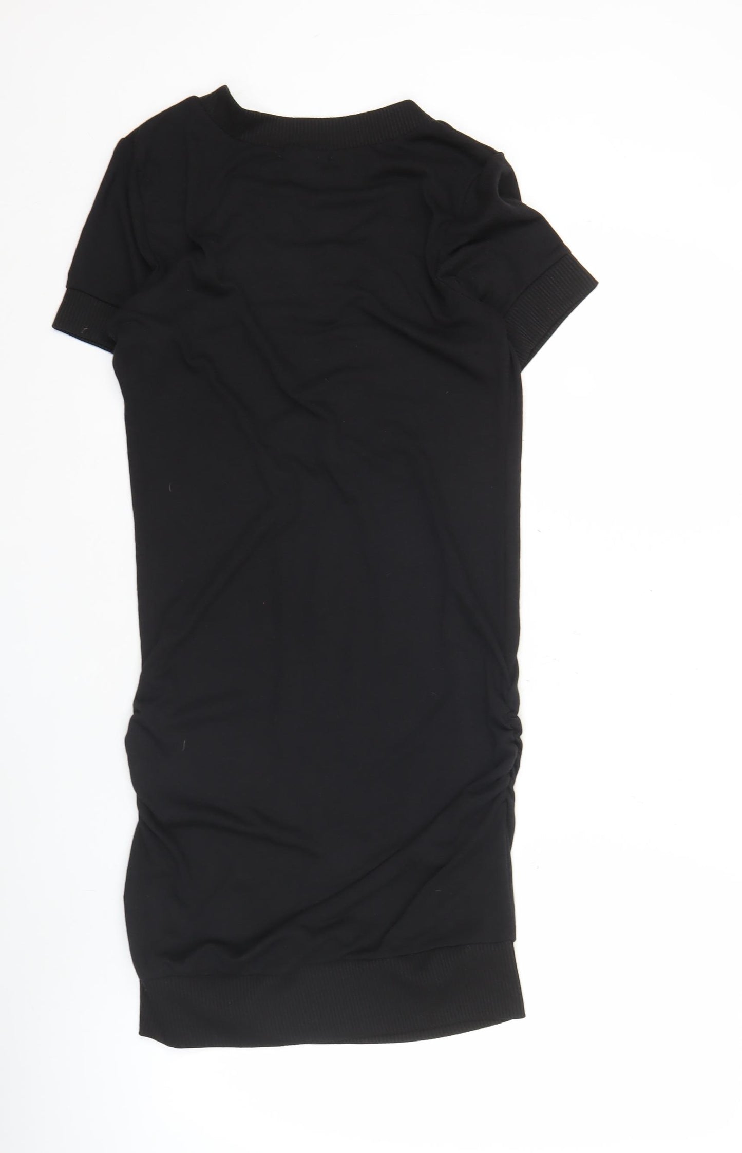 Zenana Outfitters Womens Black L Shift Dress Short Sleeve V-Neck