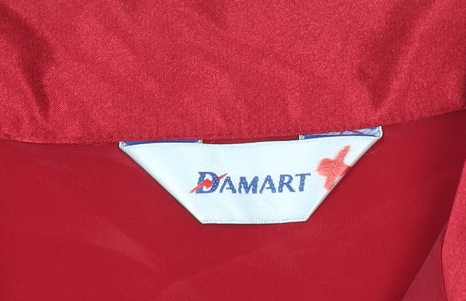 Damart Women’s Red Button-Up Long Sleeve Blouse Size 22 Polyester
