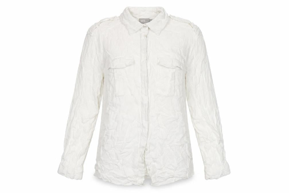 Front view of ASOS Women’s White, size UK 8, Long Sleeve Button-Up Shirt