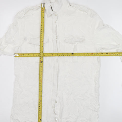 ASOS Women’s White Size 8 Long Sleeve Button-Up Shirt