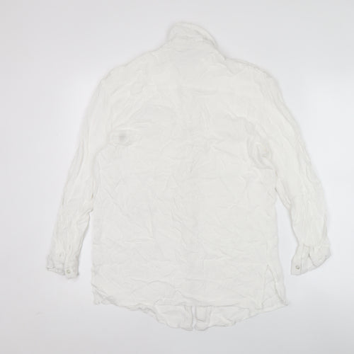 ASOS Women’s White Size 8 Long Sleeve Button-Up Shirt
