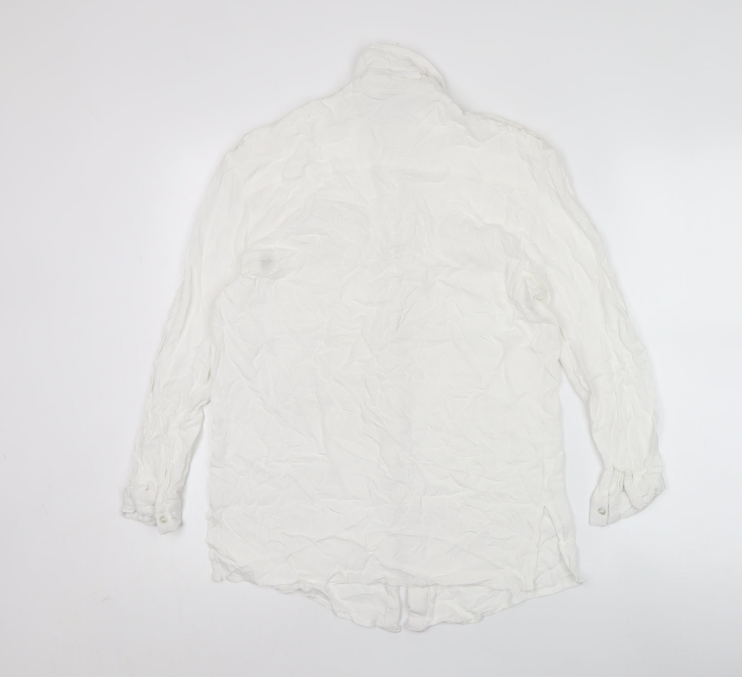 ASOS Women’s White Size 8 Long Sleeve Button-Up Shirt