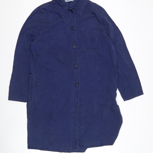 Windsmoor Women’s Blue Shirt Dress Size 12 Long Sleeve Viscose Blend