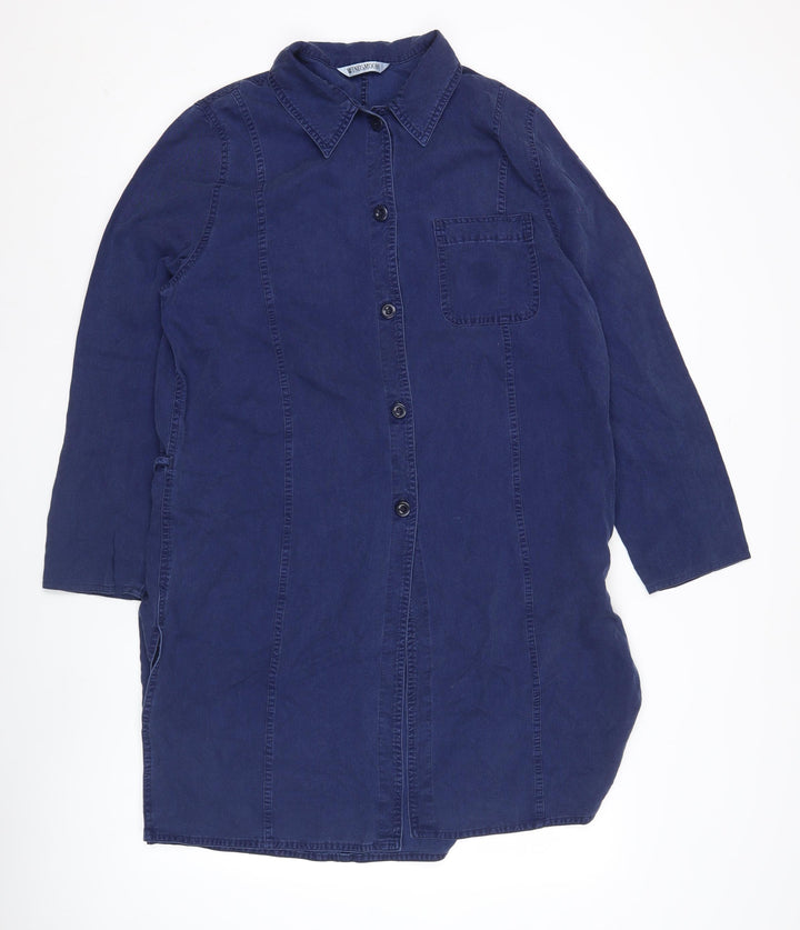 Windsmoor Women’s Blue Shirt Dress Size 12 Long Sleeve Viscose Blend